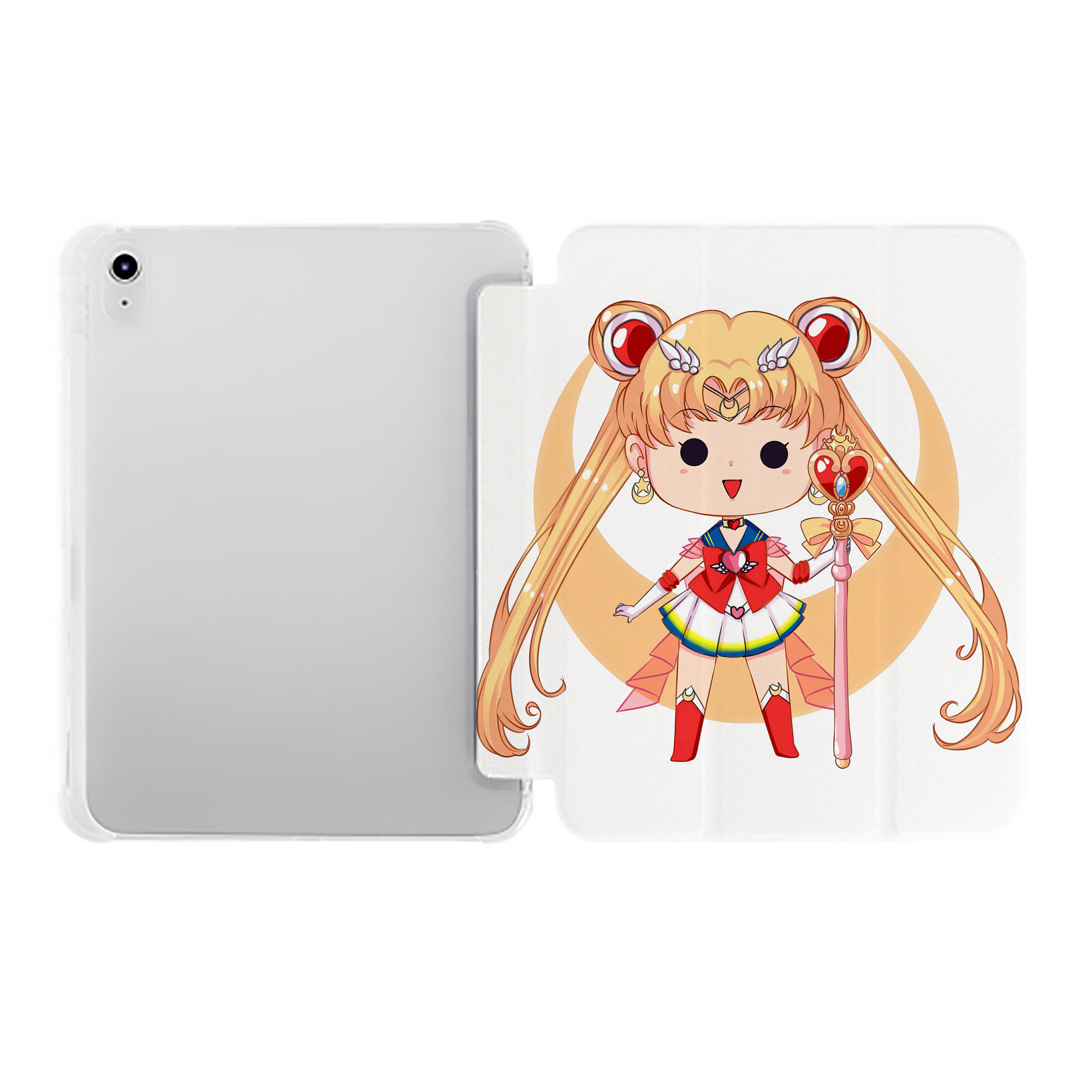 （画像用） 美少女戦士セーラームーン 月野 うさぎ つきの うさぎ Sailor Moon Tsukino Usagi IPad ケース ペン収納付き 三つ折りスタンド PUレザー×シリコン 対応機種9.5/10.5/10.9インチ